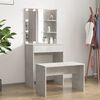 vidaXL Dressing Table Set With Led Concrete grey Engineered wood, acrylic