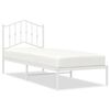 vidaXL Bed Frame White Powder-Coated Steel Small Single Bed Frame