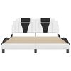 vidaXL Bed Frame "Viana" without Mattress White and Black 63"x78.7" Faux Leather