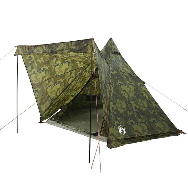 vidaXL Family Tent Tipi 6-Person Camouflage Waterproof
