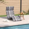 vidaXL Folding Sun lounger Grey Check Pattern 175x54x8,5 cm Oxford Fabric