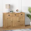 vidaXL Sideboard Honey Solid Pine Wood Compact Doors Sideboard