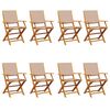 vidaXL Garden Chair Set of 8 Taupe Solid Acacia wood Medium Foldable