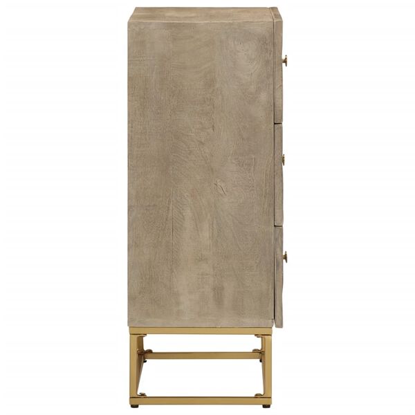 vidaXL Chest Of Drawers Natural Wood Solid mango wood and iron Medium