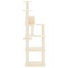vidaXL Cat Tree Cream Engineered wood, Plush, Sisal 60.2 in tall