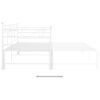 vidaXL Sofa Bed Frame White Powder-coated metal Standard Single