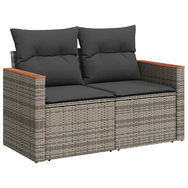 vidaXL Garden Sofa Set Grey, Dark Grey