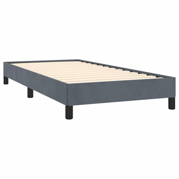 vidaXL Bed Frame Dark Gray Velvet, Plywood, Engineered Wood Twin XL