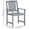 vidaXL Outdoor Chair Set of 2 Grey Solid Acacia Wood Standard Durable