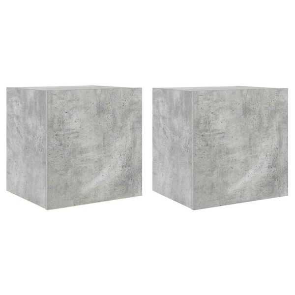 vidaXL TV Wall Cabinet Set of 2 Concrete Grey Engineered wood Medium