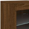 vidaXL Sideboard Brown Oak Engineered Wood, Glass Medium Sideboard