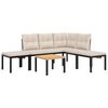 vidaXL Garden Sofa Set Black Powder-coated steel Medium Modular