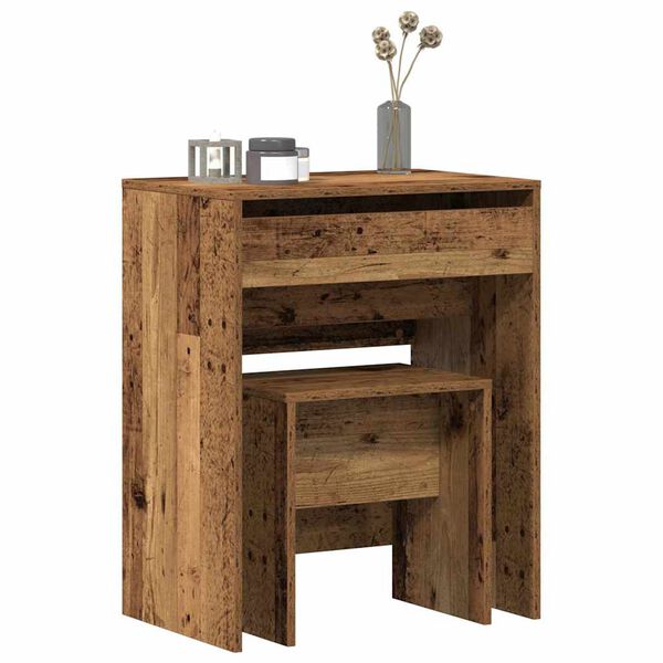 vidaXL Dressing Table Old Wood 23.6" x 15.7" x 29.5" Engineered wood