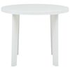 vidaXL Garden Table White Plastic Medium Lightweight Garden Table
