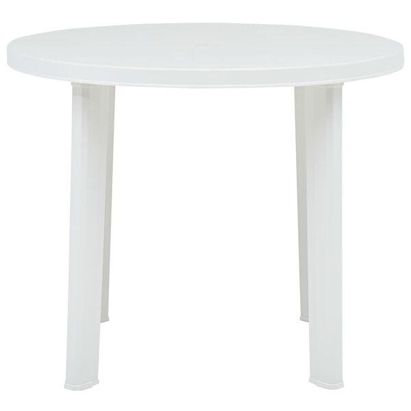 vidaXL Garden Table White Plastic Medium Lightweight Garden Table