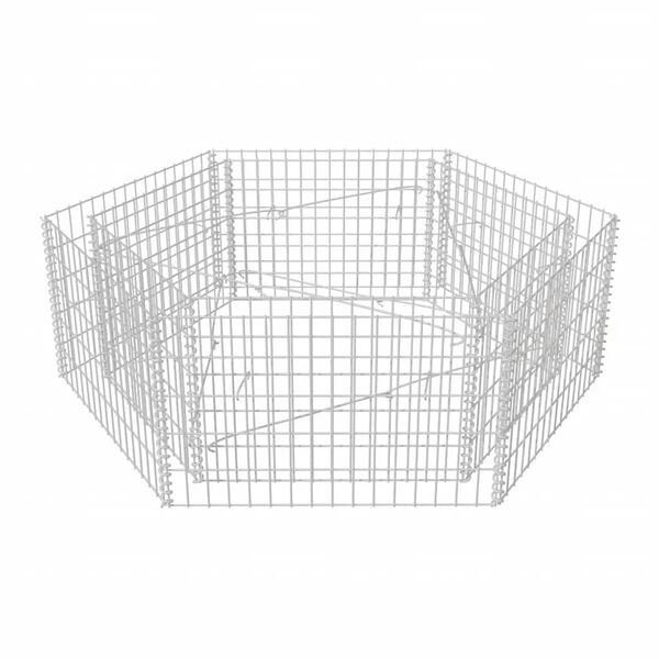 vidaXL Gabion Raised Bed Silver Galvanized Steel 63x55.1x19.7 in