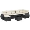 vidaXL Garden Sofa Set Black Poly Rattan Large Removable Covers
