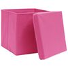 vidaXL Storage Box Set of 4 Pink Non-woven fabric (100% polyester)