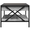 vidaXL Coffee Table Grey Sonoma Engineered Wood, Glass, Metal Medium
