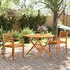 vidaXL Garden Table Brown Solid acacia wood Ø43.3 x 29.5 in Foldable