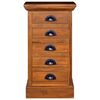 vidaXL Drawer Cabinet Natural Teak Solid Teak Wood Compact