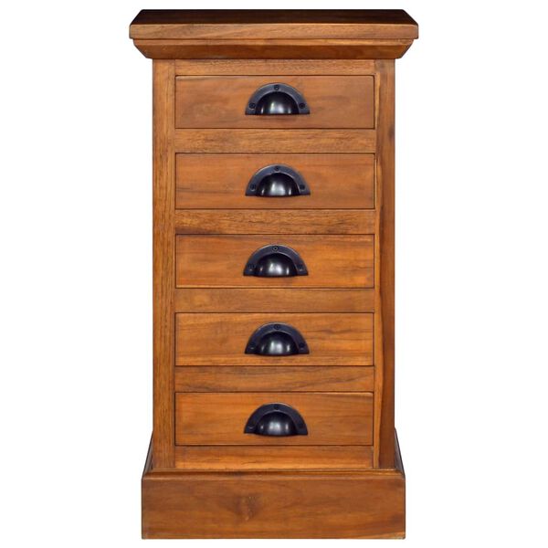 vidaXL Drawer Cabinet Natural Teak Solid Teak Wood Compact