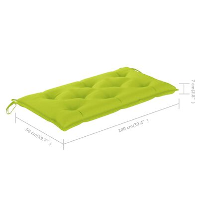 vidaXL Garden Bench Cushion Bright Green 39.4"x19.7"x 2.8" Fabric