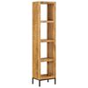 vidaXL Bookshelf Natural Mango Wood Solid Mango Wood Medium Bookshelf