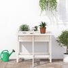 vidaXL Garden Planter White Solid Pine Wood Medium Foldable