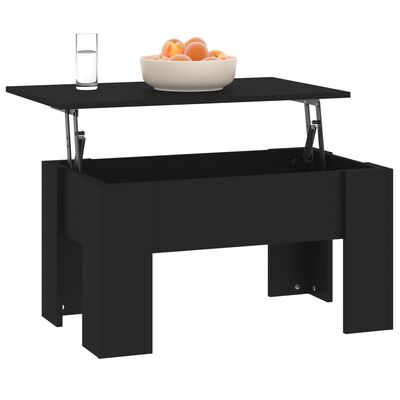 vidaXL Coffee Table Black 31.1"x19.3"x16.1" Engineered Wood