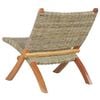 vidaXL Relaxing Chair Natural Brown Kubu Rattan and Solid Mahogany Medium