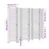 vidaXL Room Divider 6 Panels White Solid Wood Paulownia