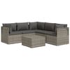 vidaXL Garden Lounge Set Grey PE rattan, powder-coated steel, polyester, PVC