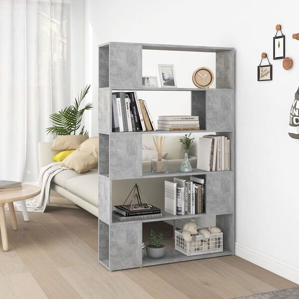 vidaXL Book Cabinet Room Divider Concrete Grey Engineered Wood Medium