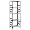 vidaXL Bookcase Grey Sonoma Engineered wood, metal Large Adjustable Feet