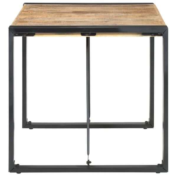 vidaXL Dining Table Rough Mango Wood Rough Mango Wood, Powder-Coated Steel