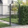 vidaXL Fence Gate with Arched Top Steel 39.4" x 78.7" Black