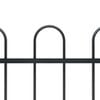 vidaXL Garden Fence with Hoop Top Steel 631.3"x31.5" Black