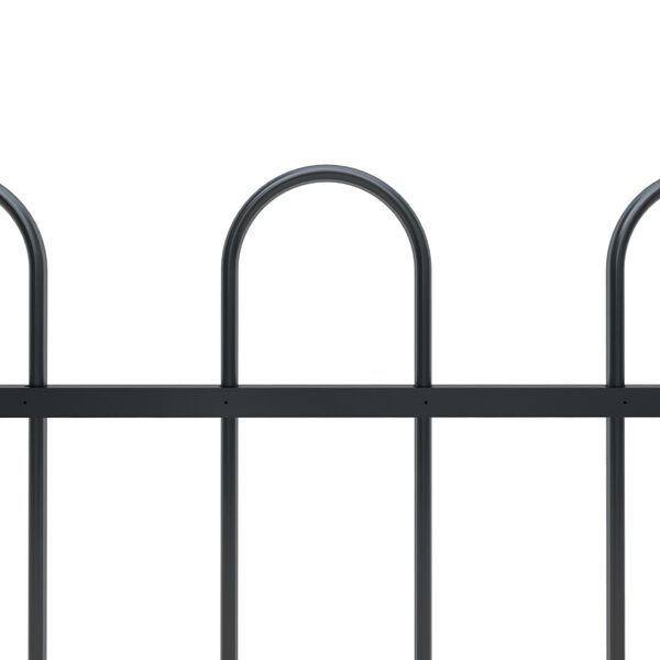 vidaXL Garden Fence with Hoop Top Steel 631.3"x31.5" Black