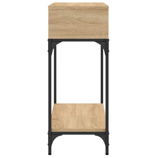 vidaXL Console Table Sonoma Oak Engineered Wood, Metal Console Table