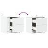 vidaXL Bedside Cabinet Set of 2 White Engineered wood Standard