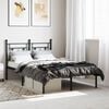 vidaXL Bed Frame Black Powder-Coated Steel Full Bed Frame Rectangular