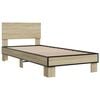 vidaXL Bed Frame Sonoma Oak Engineered wood, metal Twin Durable
