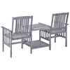 vidaXL Patio Chair With Tea Table Gray