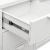 vidaXL Sideboard White 41.3"x13.8"x27.6" Steel and Tempered Glass