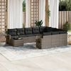 vidaXL Garden Sofa Set Gray Poly Rattan, Powder-Coated Steel, Tempered Glass