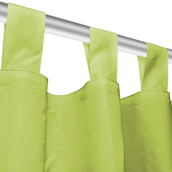 vidaXL Micro-Satin Curtains 2 pcs with Loops 55.1x68.9" Green