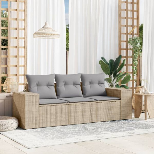 vidaXL Garden Sofa Set Beige, Light Grey