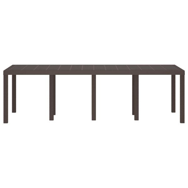 vidaXL Garden Table Brown 250 x 100 x 73 cm poly rattan