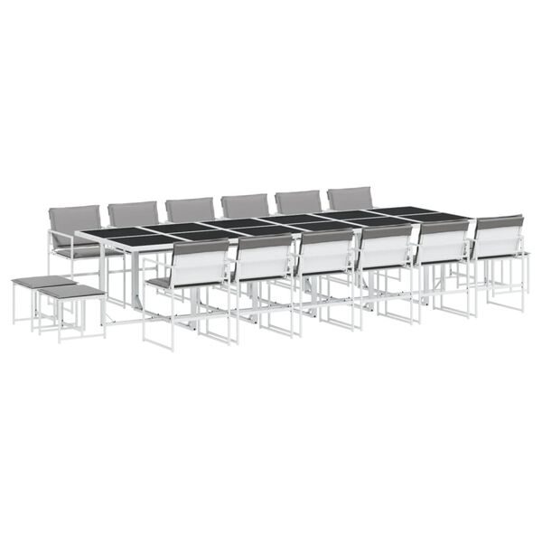 vidaXL Garden Dining Set White and Light Grey